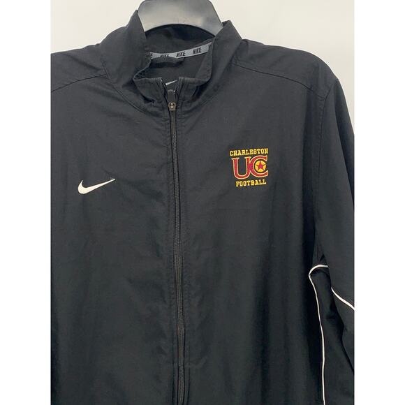 NIKE Men's Black-White Dri-Fit Charleston Football Zip-Up Track Jacket SZ L - Picture 3 of 12